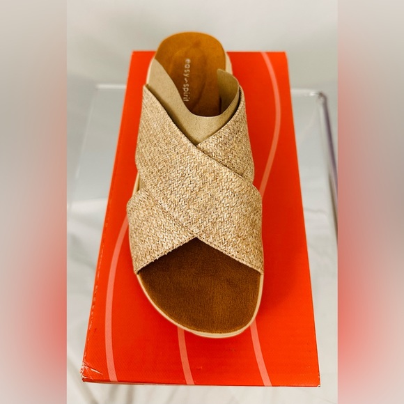 EASY SPIRIT Women's Taite Square Toe Casual Flat Sandals Light Natural 7… - Picture 10 of 14